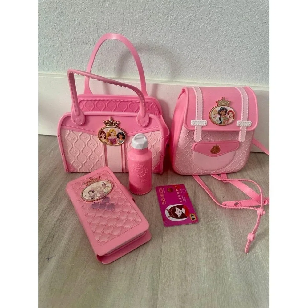 Disney Princess Toy Purse Backpack Phone Water Bottle Card Set Pink Girls